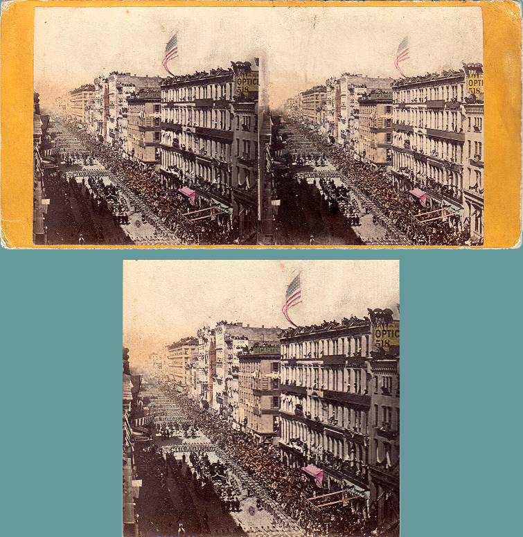 Lincoln's Funneral Procession, Broadway St., New York, 1865